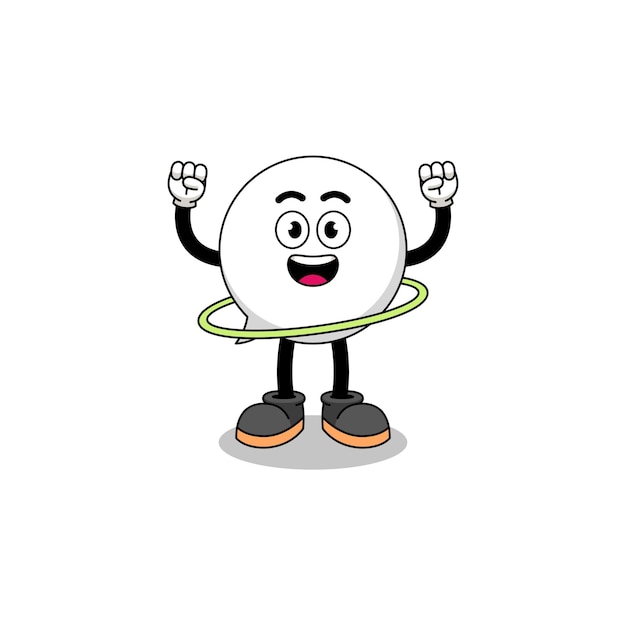 Character Illustration of speech bubble playing hula hoop