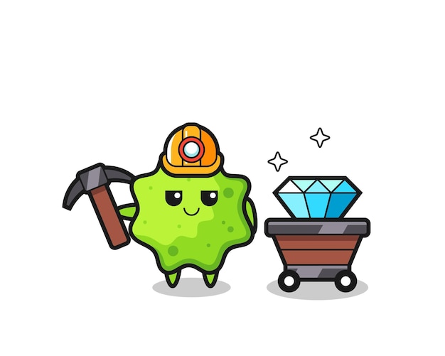 Character illustration of splat as a miner
