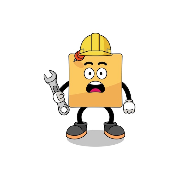 Character Illustration of sticky note with 404 error