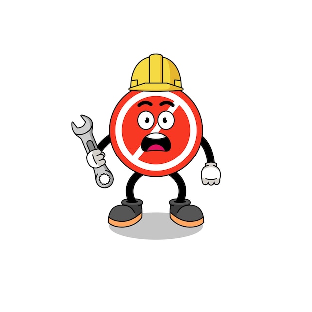 Character Illustration of stop sign with 404 error character design