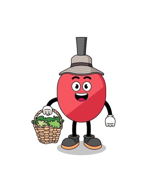 Character Illustration of table tennis racket as a herbalist