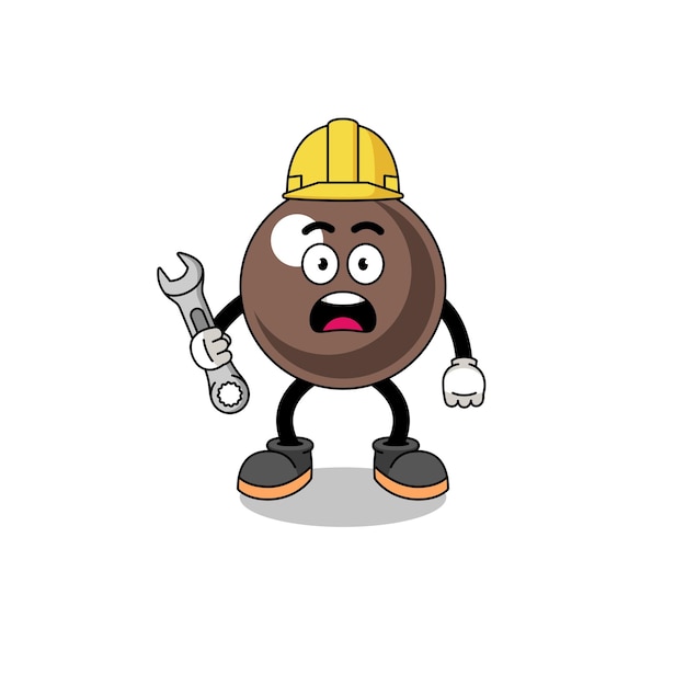 Character illustration of tapioca pearl with 404 error character design