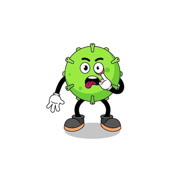 Character Illustration of virus with tongue sticking out