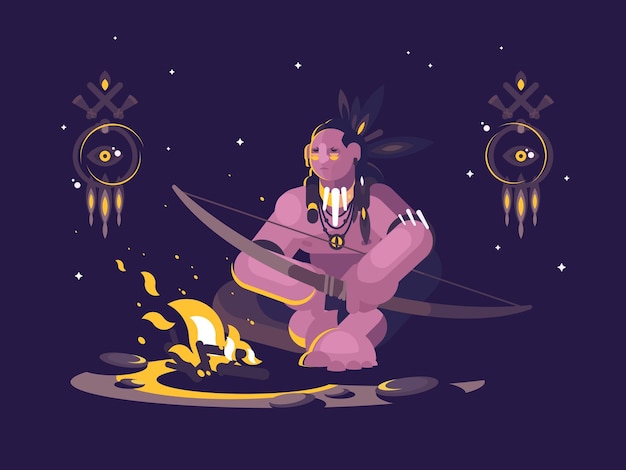 Vector character indian american