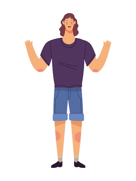 Vector character male standing isolated icon