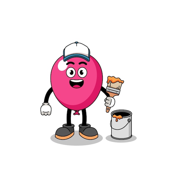 Character mascot of balloon as a painter character design