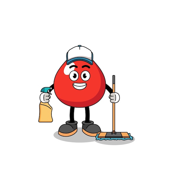 Character mascot of blood as a cleaning services character design