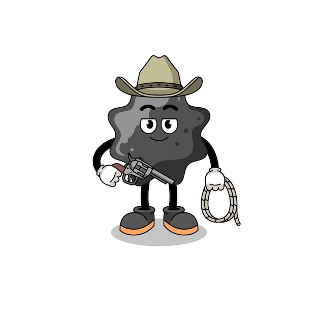 Character mascot of ink as a cowboy