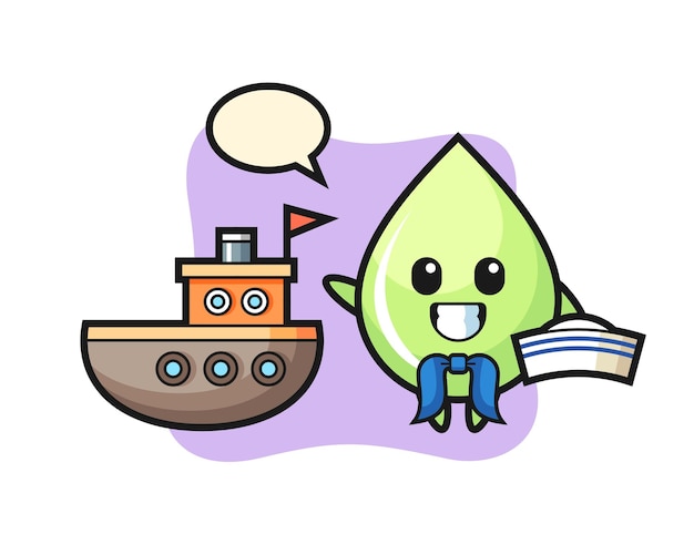 Character mascot of melon juice drop as a sailor man