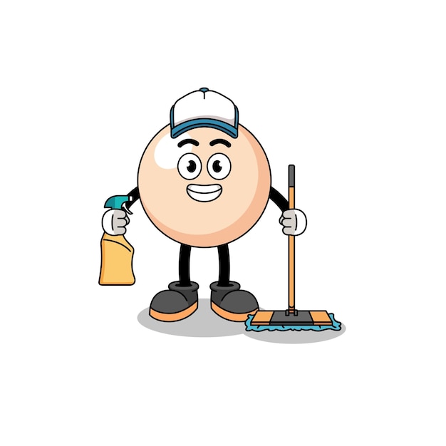 Character mascot of pearl as a cleaning services