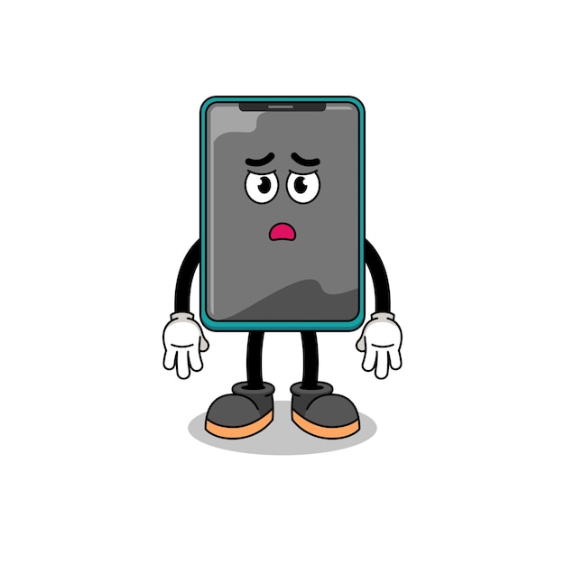 Character mascot of smartphone as a cleaning services