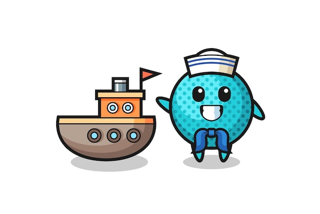 Character mascot of spiky ball as a sailor man