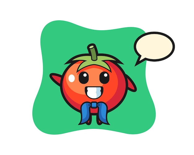 セーラーマンとしてのトマトのキャラクターマスコット