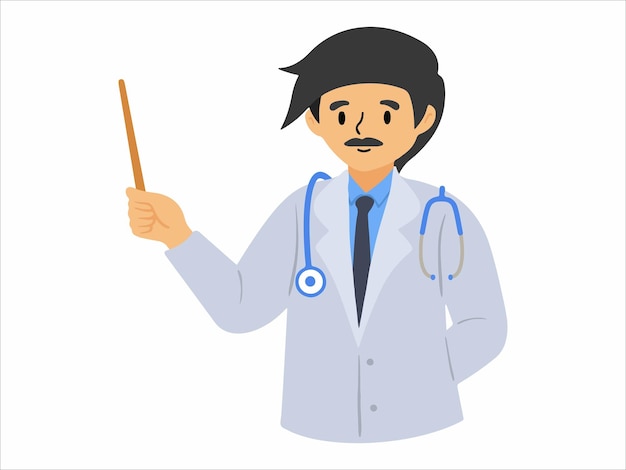 Vector character people doctor wearing uniform