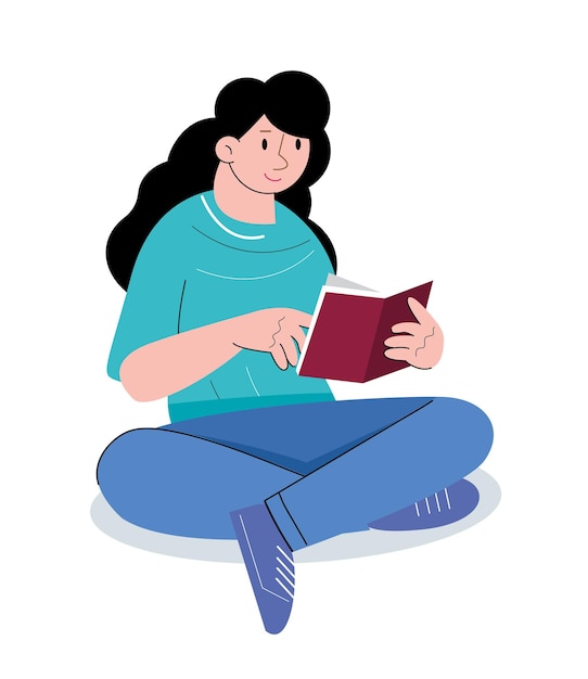 Vector character people read book vector illustration