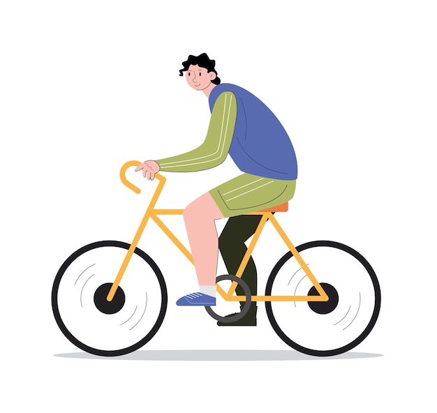 character people riding bicycle vector illustration