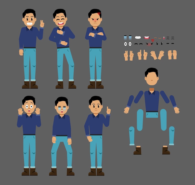 Vector 애니메이션 준비가 된 캐릭터