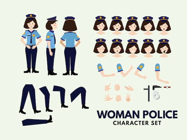 Character set woman police