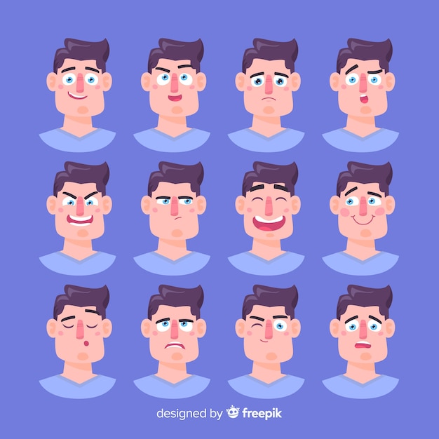 Vector character showing emotions