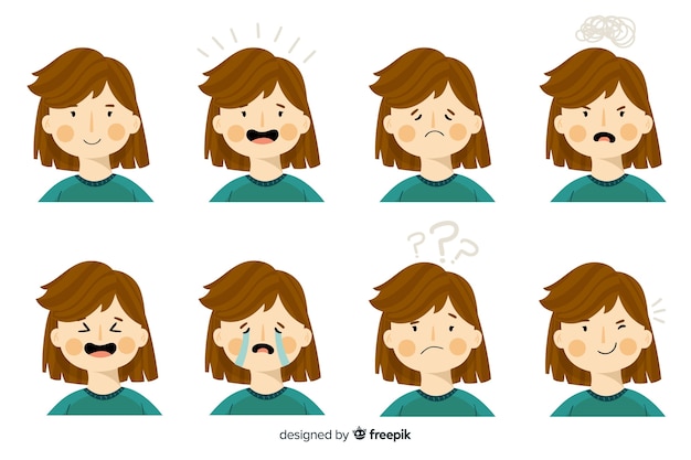 Vector character showing emotions