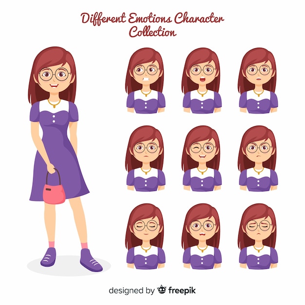 Vector character showing emotions