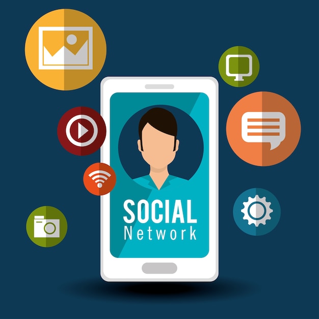 character social media cellphone icons
