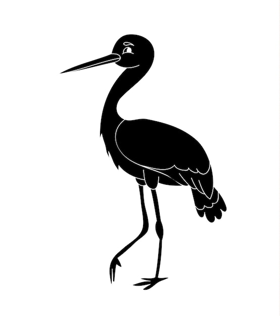 character stork stands silhouette
