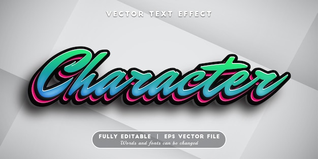 Character text effect with editable text style