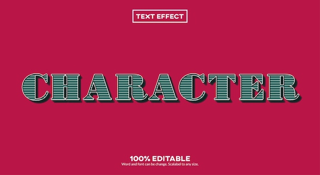 Vector character vintage 3d text effect