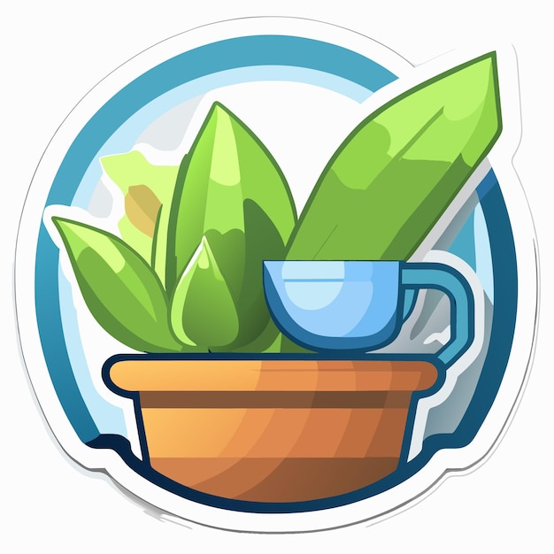 A character watering plants from a watering can vector illustration isolated on a white background