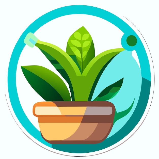 A character watering plants from a watering can vector illustration isolated on a white background
