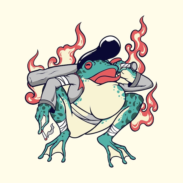Vector character the yakuza frog vector art