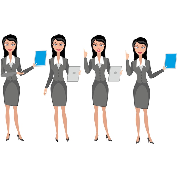 Character young businesswoman flat illustration