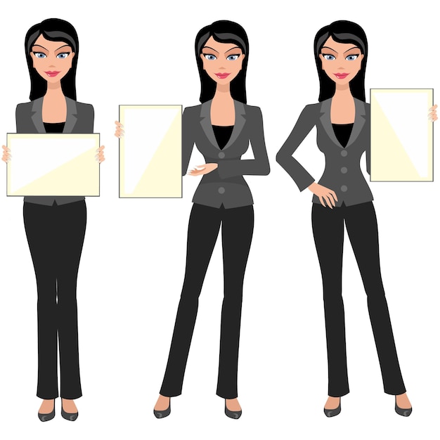 Vector character young businesswoman flat illustration