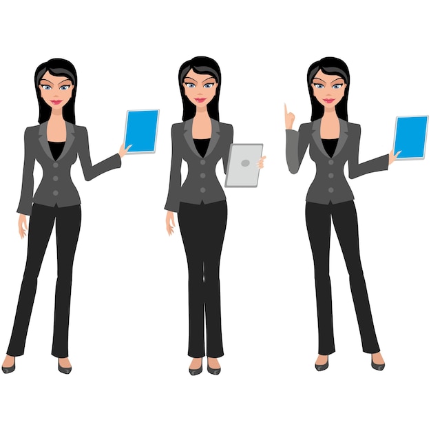 Vector character young businesswoman flat illustration
