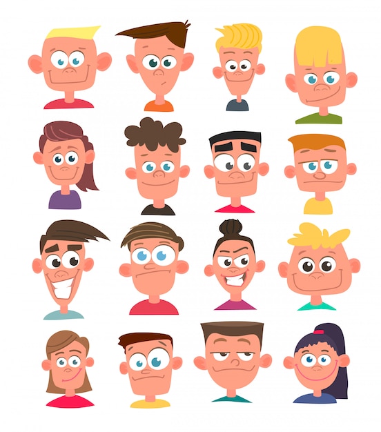 Characters avatars in cartoon  style. 