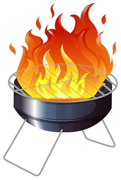Вектор Угольная печь с пламенем