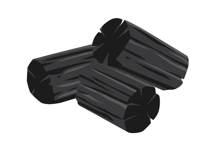 Vector charcoal vector illustration isolated on white background
