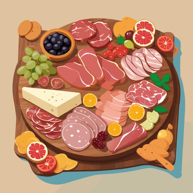 Charcuterie vector op een achtergrond