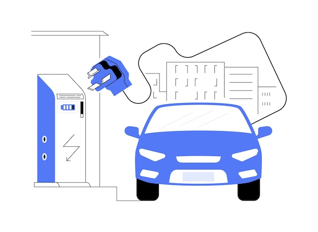 Charging station abstract concept vector illustration