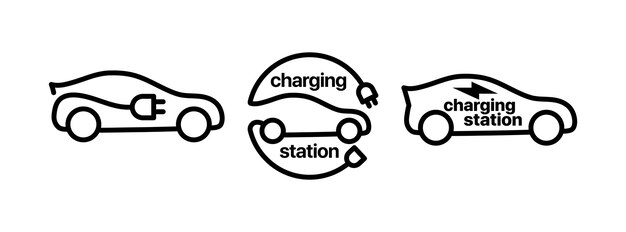 charging station icon sign vector line