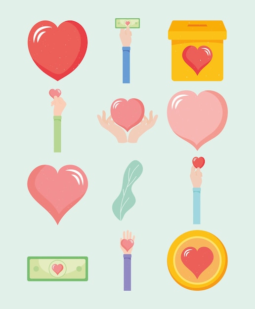 Charitable funding icon set