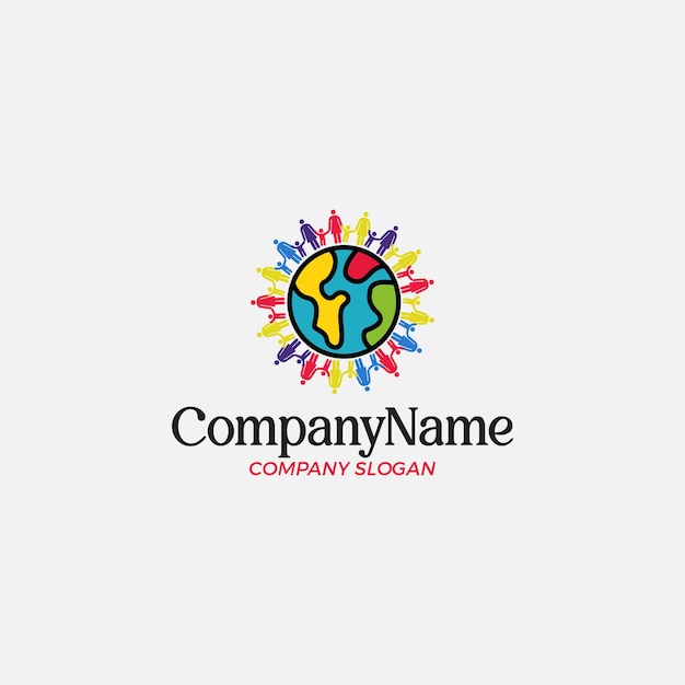 charitable organization non profit logo containing people around the globe