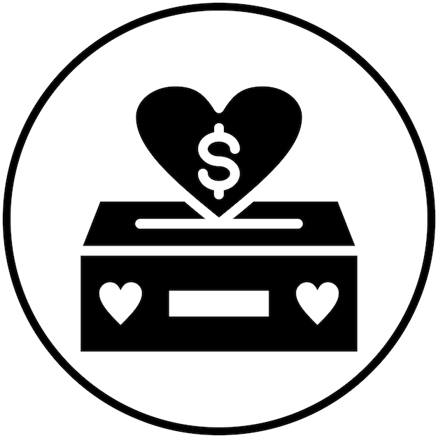 Иллюстрация иконки благотворительной векторной коробки Donations iconset