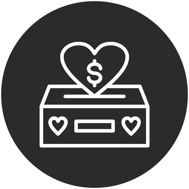 Иллюстрация иконки благотворительной векторной коробки Donations iconset