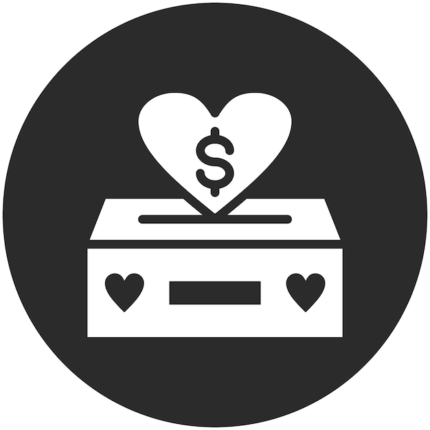 Иллюстрация иконки благотворительной векторной коробки Donations iconset