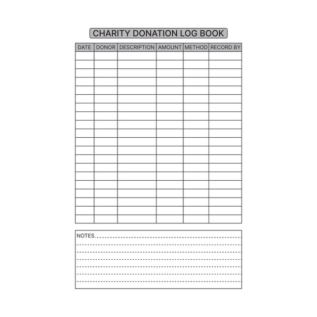 Premium Vector Charity donation log book