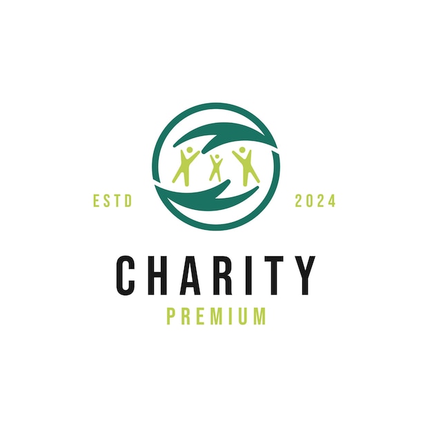 Vector charity donation organization or foundation logo design illustration idea