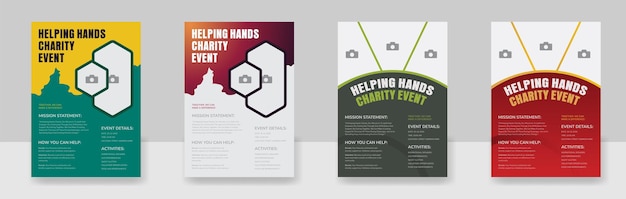 Charity and donation poster design templates fundraising event Flyer Design