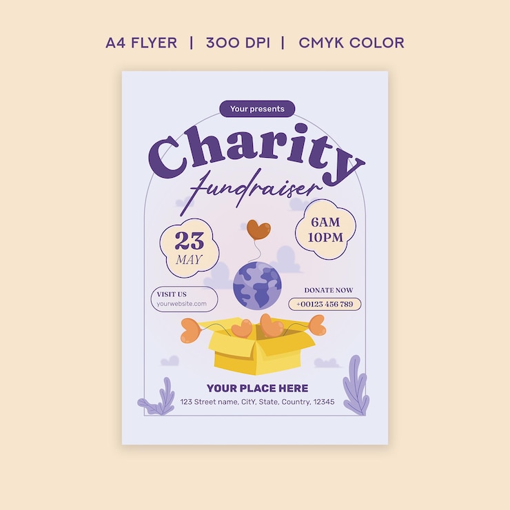 Vector charity fundraiser flyer